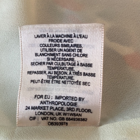 Maeve Anthro Watercolor Pastel Orange Blue Dot Flutter Sleeve Cutout Dress - M - Picture 13 of 14